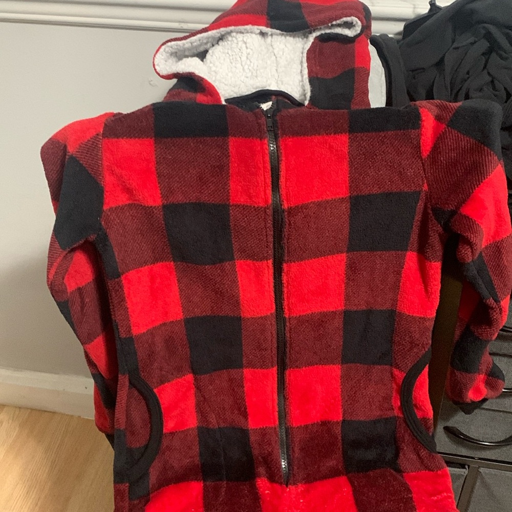Red and Black Plaid Onesie